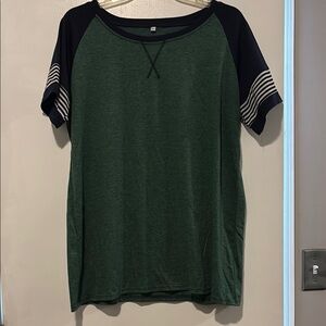 Green and Navy Raglan T-Shirt